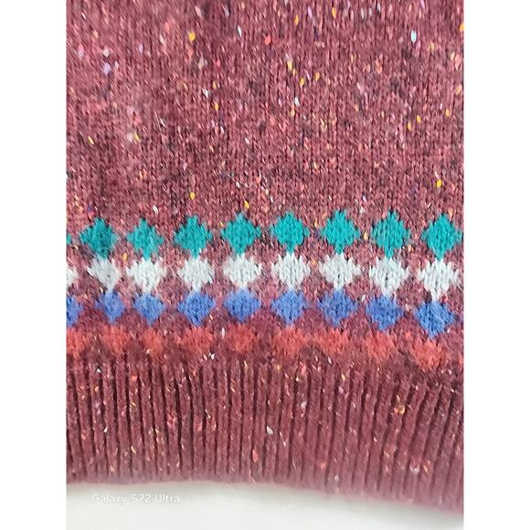 North Wales Sportswear Large V Neck Sweater Mens Wool Blend Geometric Print - Picture 5 of 8